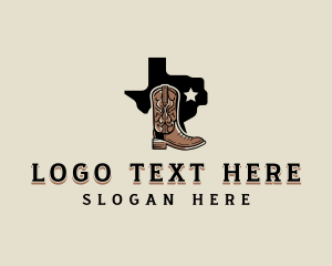 Country Style - Cowboy Boot Rodeo logo design