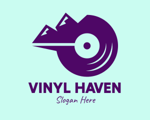 Vinyl - Mountain Vinyl Record logo design