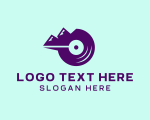 Vinyl - Mountain Vinyl Record logo design