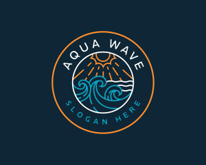 Beach Wave Tropical logo design