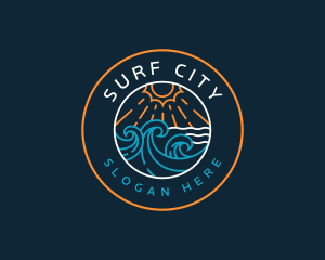 Beach Wave Tropical logo design