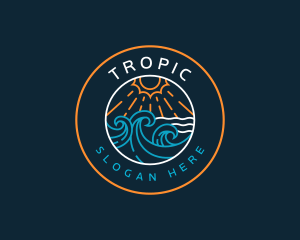 Beach Wave Tropical logo design