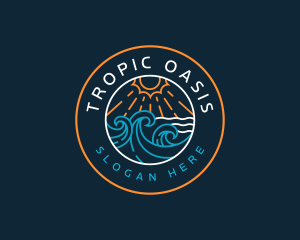 Beach Wave Tropical logo design