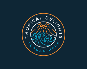 Beach Wave Tropical logo design