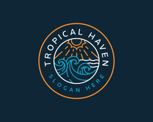 Beach Wave Tropical logo design