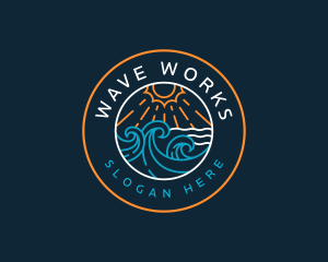 Beach Wave Tropical logo design