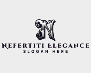 Antique Metal Fabrication Letter N logo design