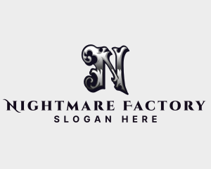 Antique Metal Fabrication Letter N logo design