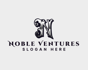 Antique Metal Fabrication Letter N logo design