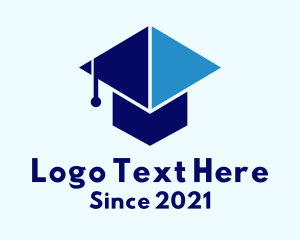 Online Class - Arrow Graduation Cap logo design