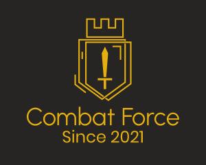 Game Clan - Turret Shield Sword logo design