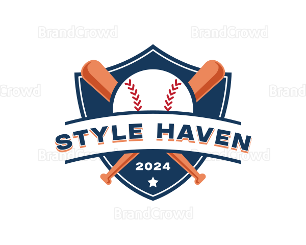 Baseball Bat Shield Logo