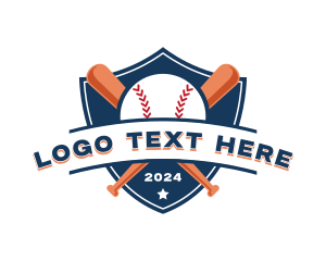 Baseball - Baseball Bat Shield logo design