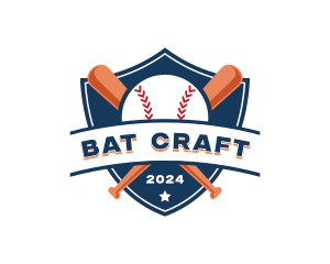 Baseball Bat Shield logo design