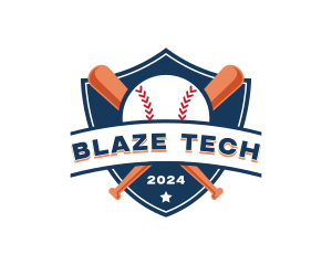 Baseball Bat Shield logo design