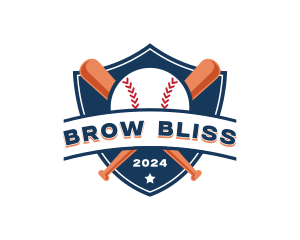 Baseball Bat Shield logo design