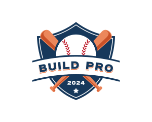 Emblem - Baseball Bat Shield logo design