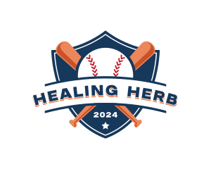 Baseball Bat Shield logo design