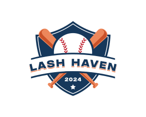 Baseball Bat Shield logo design