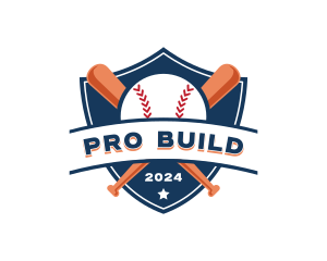 Baseball Bat Shield logo design