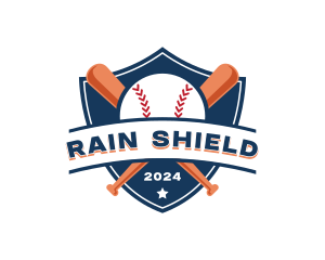 Baseball Bat Shield logo design