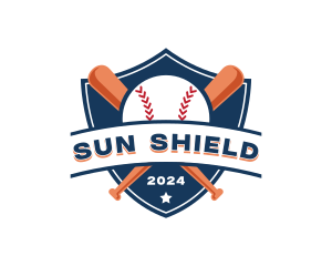 Baseball Bat Shield logo design