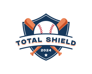 Baseball Bat Shield logo design