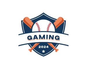 Player - Baseball Bat Shield logo design