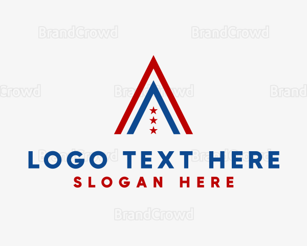 American Flag Letter A Logo