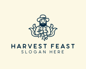 Organic Natural Farmer Harvest logo design