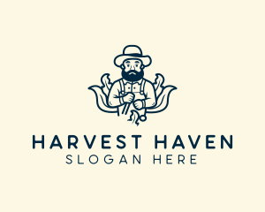 Organic Natural Farmer Harvest logo design