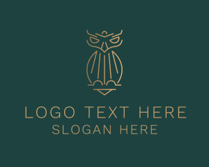 Gold Luxury Owl Logo