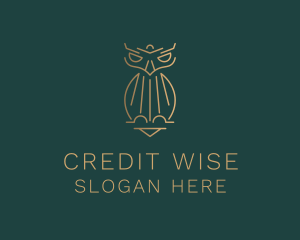 Gold Luxury Owl logo design