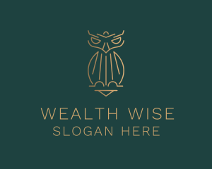 Gold Luxury Owl logo design