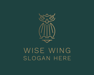 Gold Luxury Owl logo design