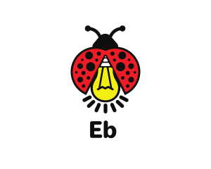 Lighting - Ladybug Light Bulb logo design