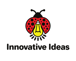 Ladybug Light Bulb logo design