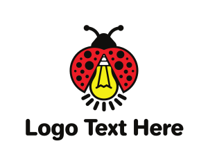 Beetle - Ladybug Light Bulb logo design