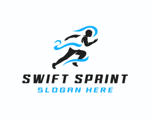 Sprint Running Athlete logo design