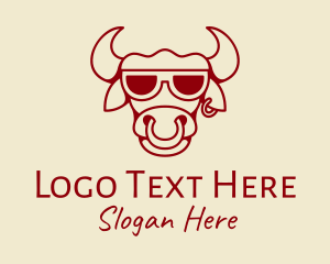 Shades - Cool Bull Head logo design