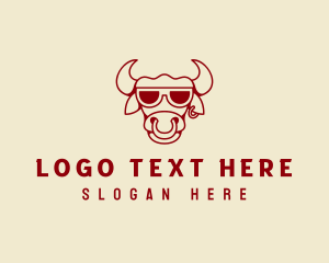 Outline - Cool Bull Head logo design