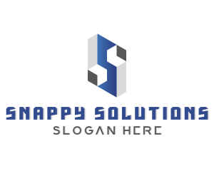 Cube Digital Technology Letter S logo design