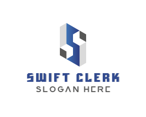 Cube Digital Technology Letter S logo design