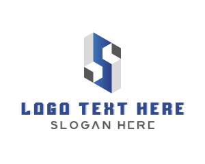 App - Cube Digital Technology Letter S logo design