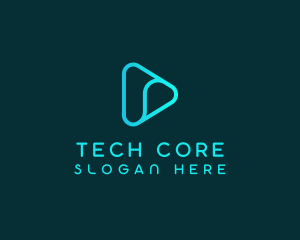 Blue Tech Vlogger logo design