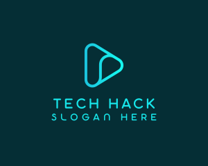 Blue Tech Vlogger logo design