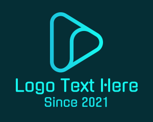 Vlogger - Blue Tech Vlogger logo design