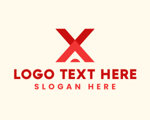 Letter X - Red Stay Home Warning logo design