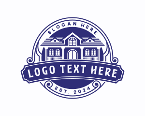 Vintage - House Realty Roofing logo design