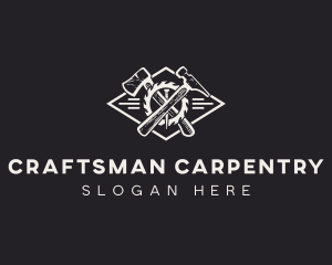 Carpenter - Carpenter Hammer Axe logo design